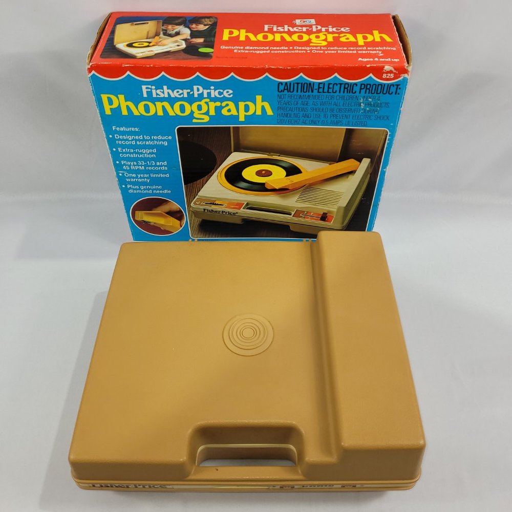 Fisher-Price Vintage 1979 Phonograph Record Player #825 with Box & Needle WORKS